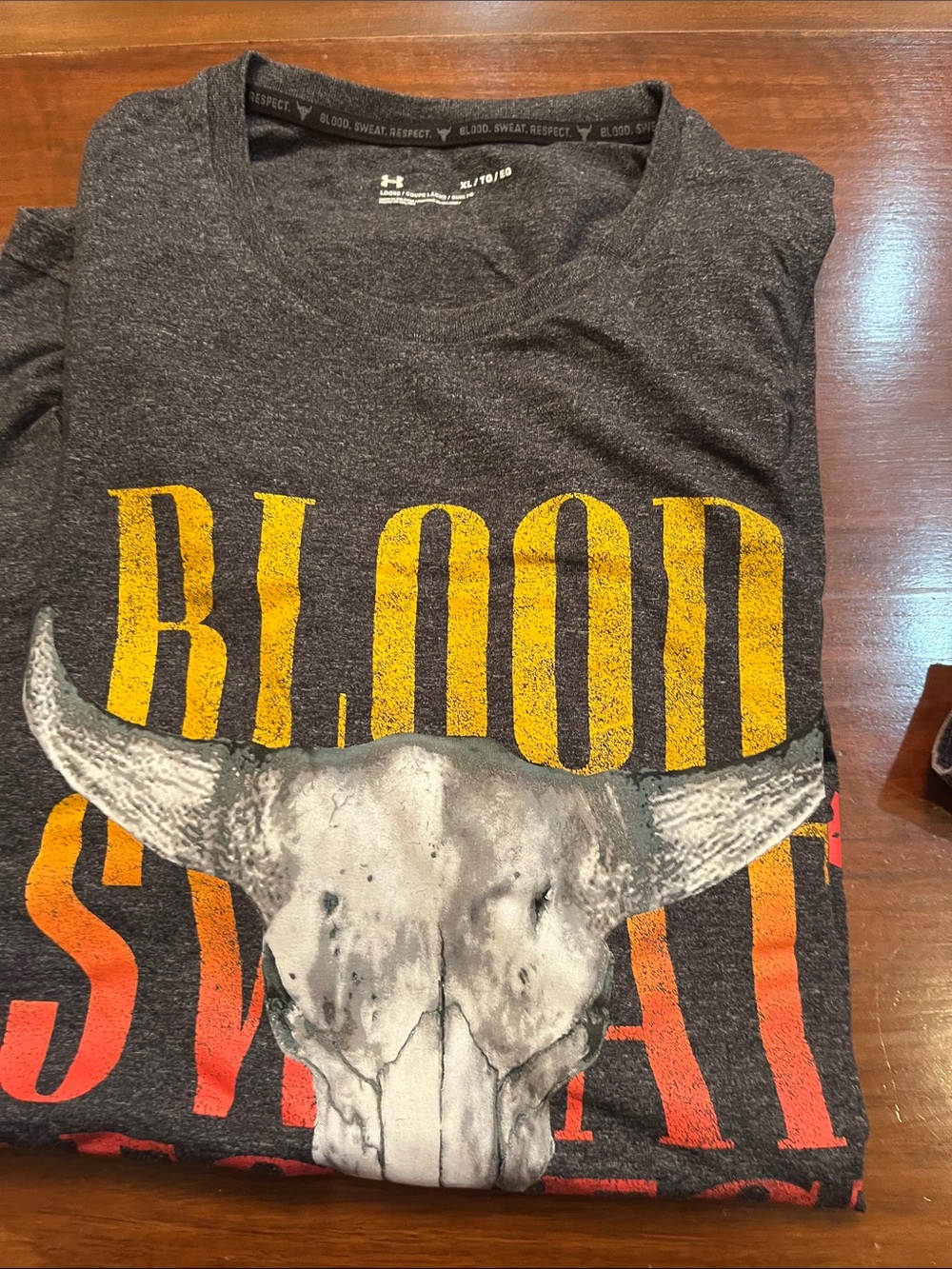 Under Armour Kids' Charcoal Graphic Tee with Yellow & Red Print